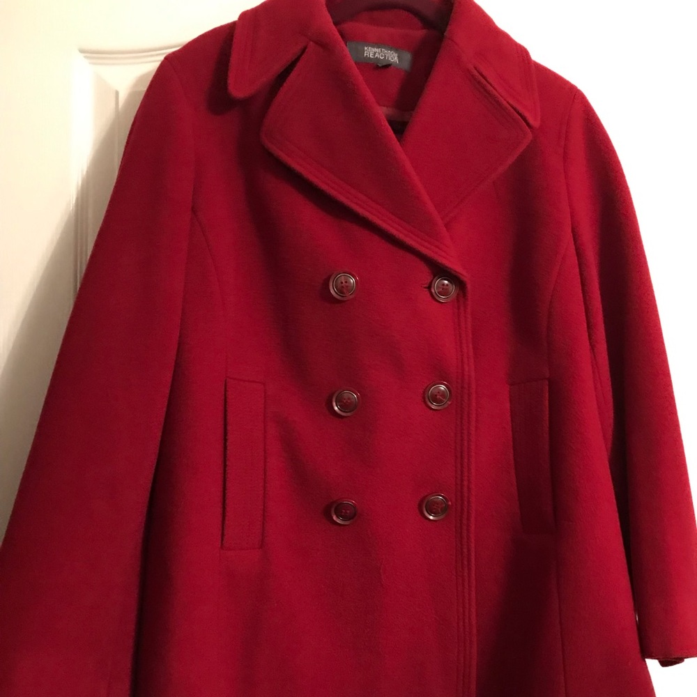 Cranberry Peacoat (Hip Length)
